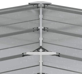 ezüstszínű horganyzott acél kerti magaságyás 129 x 45 cm