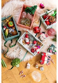 Üveg kézzel készített karácsonyfadísz készlet 4 db-os 9,5 cm Tequila – Sass &amp; Belle