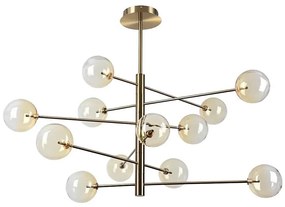 Ideal Lux - LED Csillár rúdon EQUINOXE 12xG4/2W/230V átm. 128,1 cm réz/füstös