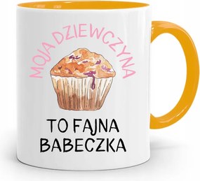 Sárga Bögre Ajándék Lányoknak Cool Muffin nyomott mintával