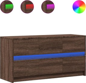 vidaXL barna tölgy színű szerelt fa LED-es TV-szekrény 100x34x50 cm