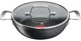 Mély serpenyő fedéllel, Tefal, korlátlan, 26 cm Ø, alumínium / titán / üveg