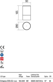 REDO 90351 XILO Modern Kültéri Mennyezeti Lámpa LED IP54
