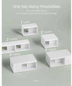Személyre szabható dohányzóasztalok, 3db-os asztal szett, fehér