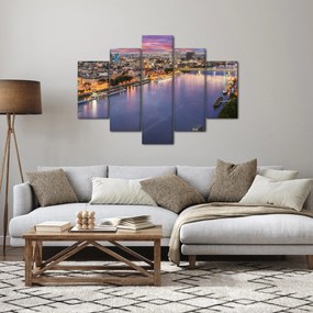 Pozsonyi éjszakai város képe folyóval (150x105 cm)