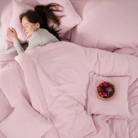 Goldea muszlin ágyneműhuzat – pasztell rózsaszín 140 x 200 és 70 x 90 cm