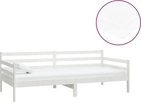 vidaXL fehér tömör fenyőfa dívány matraccal 90 x 200 cm