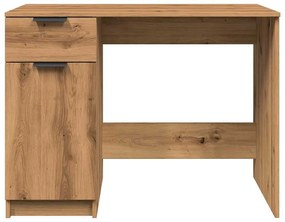 kézműves tölgy színű szerelt fa íróasztal 100 x 50 x 75 cm