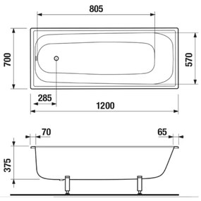 JIKA H2340200000001 - RIGA kád 120x70 acél/fehér