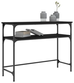 fekete szerelt fa tálalóasztal 100x35,5x75 cm