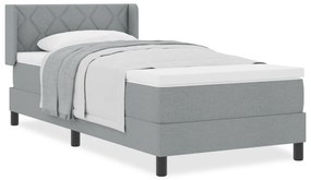 Boxspring Ágy Matraccal, Világosszürke, 100 x 200 cm, Szövet