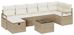 Kerti Kanapé Szett 8 pcs bézs és krémszínű 287 x 122 x 85 cm