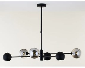 Jupiter 1974 - Csillár rúdon MOKA 3xGU10/10W/230V + 3xG9/10W/230V fekete/króm