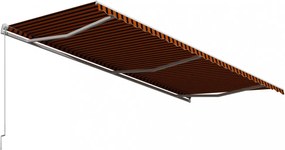 narancssárga és barna kézzel kihúzható napellenző 600 x 300 cm