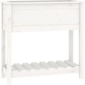 vidaXL fehér tömör fenyőfa növénytartó polccal 82,5x34,5x81 cm