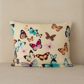 Flanel párnahuzat VIVA BUTTERFLY 40x50 cm, krémszínű
