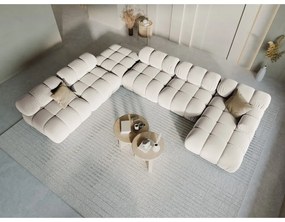 Bézs bársony moduláris sarokkanapé (bal oldali-U alakú) Bellis – Micadoni