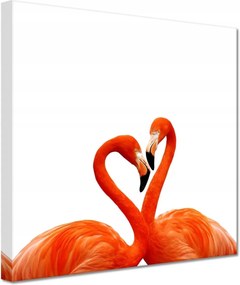 Vászonkép 20x20 Szerelmes flamingók