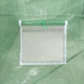 zöld acélvázas melegház 12 m² 4 x 3 x 2 m