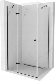 Mexen Roma Zuhanykabin nyíló ajtóval   120 x 100 cm,  átlátszó üveg,  fekete - 854-120-100-70-00 Nyiló ajtós