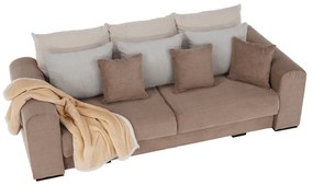 Extra tágas kanapé, világosbarna, bézs, krém színű, GILEN BIG SOFA
