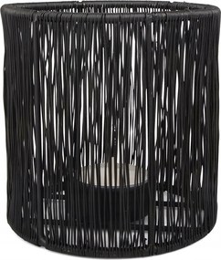 Gyertyatartó Fekete Fém 10x10cm Tealight