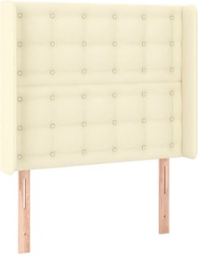 vidaXL krémszínű műbőr fejtámla szárnyakkal 103x16x118/128 cm