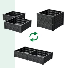 BASE PLANT magaságyás, 61x61x46cm, antracit Prosperplast