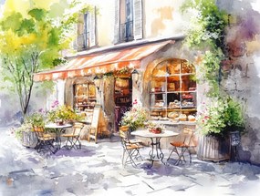 Vászonkép Canvas Város Pékség Kávézó Kilátás 80x60