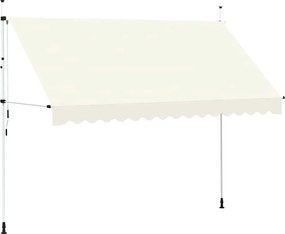 vidaXL kézzel feltekerhető krémszínű napellenző 350 cm