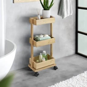 WENKO 24390100 - TORTONA polcos állvány 18x71,5 cm barna/fekete