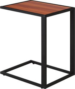 HOMCOM Kis Oldalsó Asztal Kanapéhoz C Alakú Fém Váz és MDF Fa Lappal 40.6x50.8x64.2 cm Diófa | Aosom