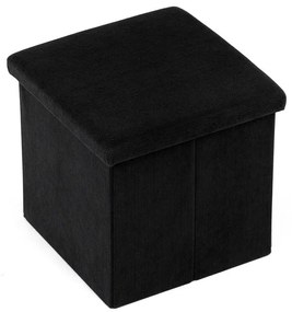 Fekete Kordbársony Tárolós Puff. TAB-471 BK6