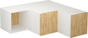 Compact White and Oak TV-asztal