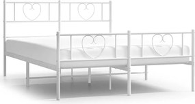 vidaXL fehér fém ágykeret fej- és lábtámlával 150x200 cm