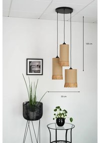 Brilagi - WINNETOU TUBES 3xE27/15W/230V barna/fekete függeszték