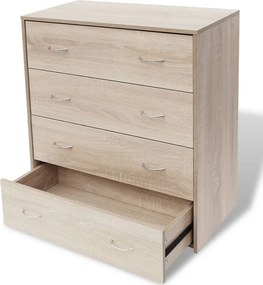 vidaXL tölgyfa színű 4 fiókos komód 60 x 30,5 x 71 cm