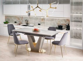 VALENTINO asztal világosszürke/arany