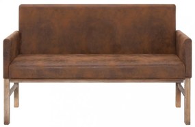 barna művelúr pad karfával 140 cm
