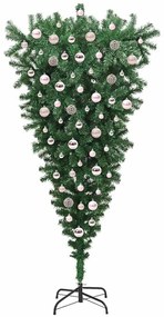 Felfordított Műfenyő Előre Led Világítós Karácsonyfagömb Készlettel