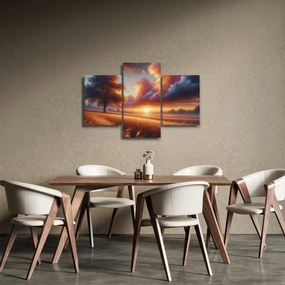 Kép – Naplemente a mezőn (90x60 cm)