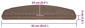 30 db kávébarna lépcsőszőnyeg 65x24x4 cm