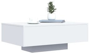 Fehér dohányzóasztal LED-lámpákkal 85 x 55 x 31 cm