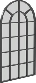 HOMCOM Fali Tükör 110 x 65cm Dekoratív Tükör Fém Kerettel, Függeszthető Tükör, Nappali Tükör Hálószobához - Fekete | Aosom