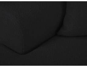 Fekete buklé kinyitható tárolóhelyes sarokkanapé (bal oldali-heverő résszel) Kyoto – Cosmopolitan Design