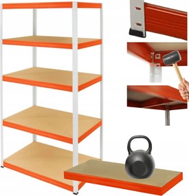 Helios fém tároló állvány 180x75x35cm 5Px175kg Tartós Pl