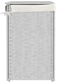 fehér polyrattan szennyeskosár 2 rekesszel 53x33x57 cm