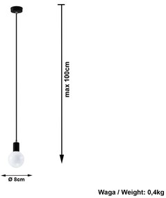 Bombilla fekete függőlámpa - Sollux