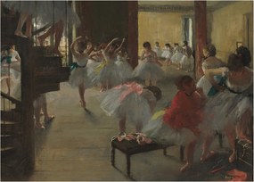 Üveg kép - Edgar Degas, The Dance Class, reprodukciók (70x50 cm)