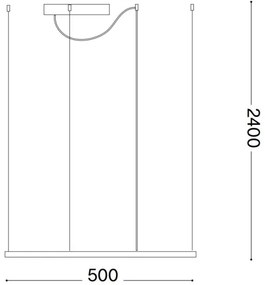 Ideal Lux - ORACLE SLIM LED kábeles csillár LED/33W/230V 3000K 50x50 cm fekete